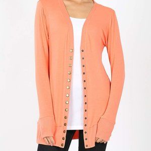 Zenana snap button cardigan